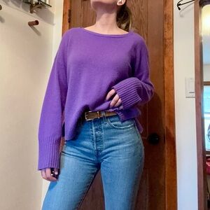 Purple Anthropologie Cashmere Sweater